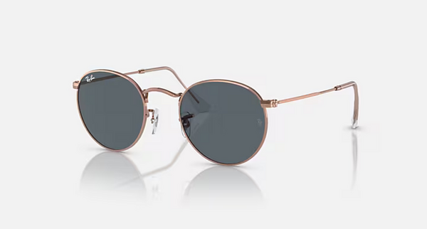 Ray-Ban - Round Metal Sunglasses - RB3447 50 - Rose Gold / Blue